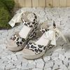 Fashion Sandals, Summer 2024, Platform Muffins, Soft Soles, Roman Leopard Print, High Heels, Large Women's Shoes