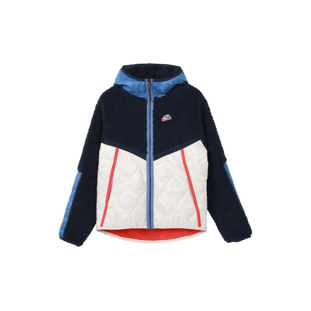 Nike Sportswear Heritage Color Block Warm Hooded Jacket Men Outerwear Obsidian CU4447-451