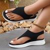Fashion Comfort Clip Toe Wedge Sandals for Women Summer Elastic Knit Platform Sandals Woman Casual Lightweight Walking Sandalias Mujer