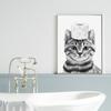Modern Animal Cat Posters Home Decoration Funny Bathroom Canvas Prints Cute Black Cats Art Painting Wall Pictures Toilet Decor