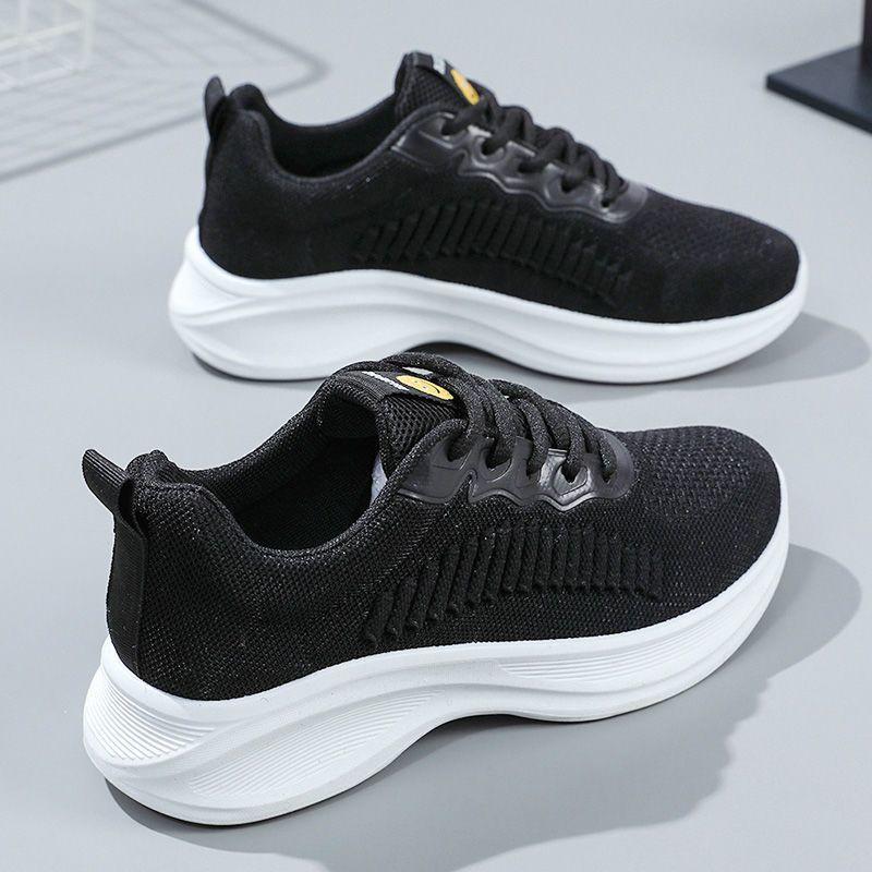 Inner Height-increasing Little White Shoes Women's 2024 New Breathable Casual Versatile Thick-soled Thin Sports Dad Shoes