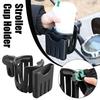 2 In 1 Baby Stroller Cup Holder For Bicycle Motorcycle Scooter ABS Material 360° Rotation Adjustable Phone Mount Coffee Hol G7T2