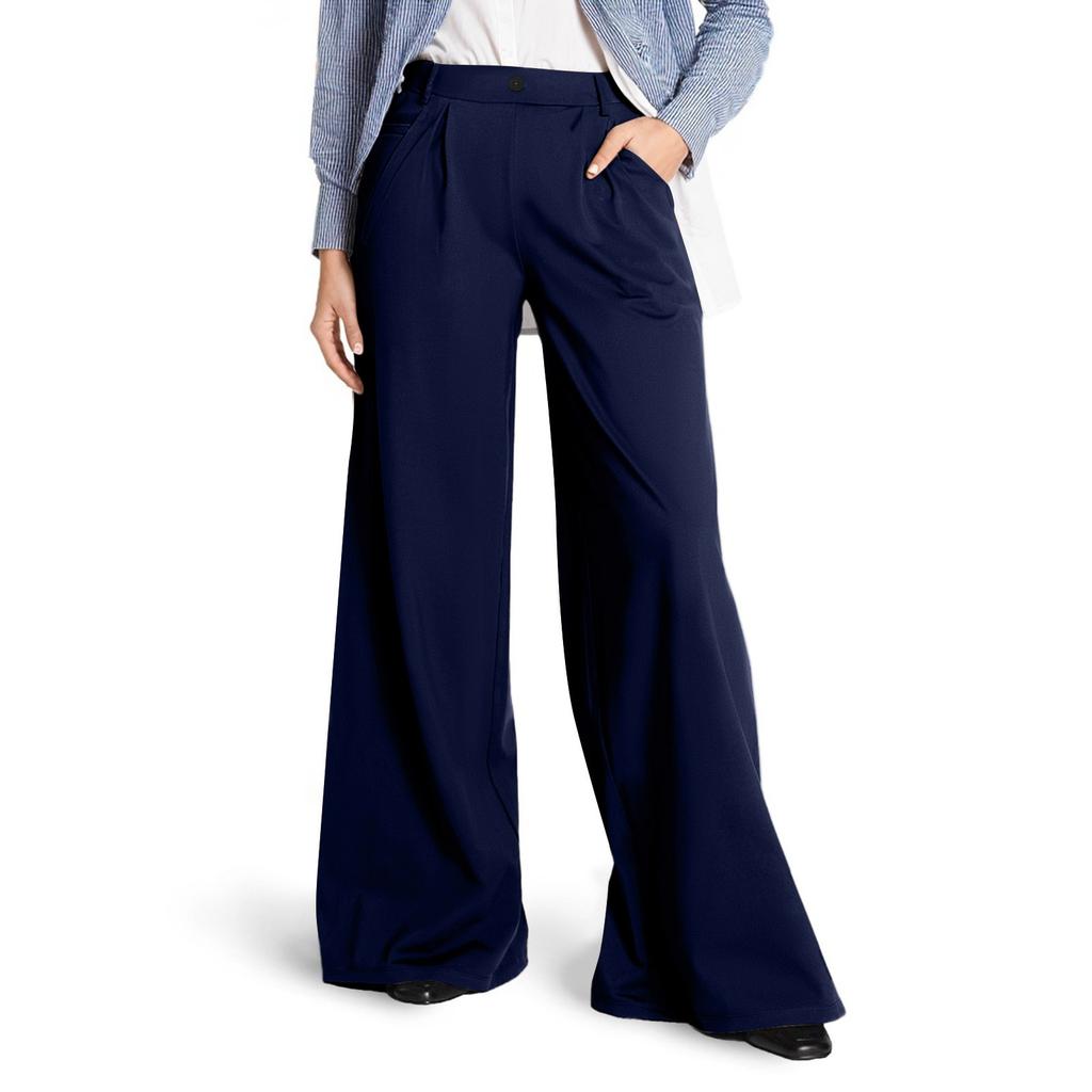 Women's Fashionable And Versatile Elastic Formal Loose Wide-leg Trousers