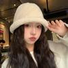 Plush Bucket Hat Women's Big Head Circumference Basin Hat Fashionable Versatile Winter Warm Bucket Hat