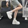 Leather Heightened Thick-soled White Shoes Women's New Summer Mesh Breathable and Comfortable Versatile Ultra-light Soft Baseplate Shoes