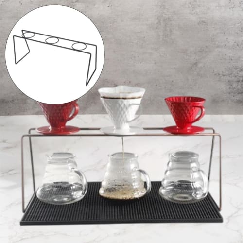 TAKEY Office Tool Coffee Dripper Stand, Pour Into Household Drip Cup Bracket, Three-Hole Black (Champagne, 3 Holes)