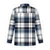 Women's Loose Casual Long-sleeved Lapel Button-down Shirt With Striped Plaid Print And Pocket Cardigan