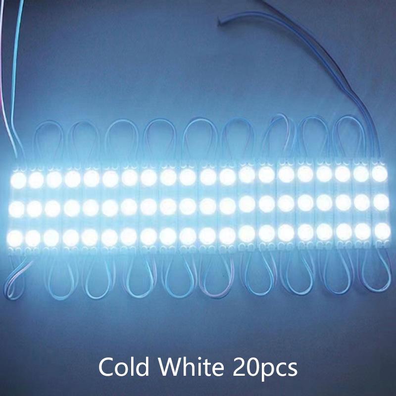 20Pcs Dc12V Smd 3 Led Module Injection Waterproof Ip67 Decorative 2835 Hard Strip Bar Light Lamp White Red Green Blue