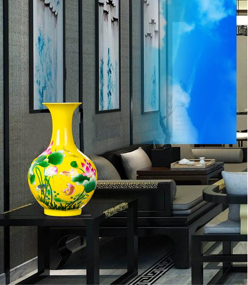 Chinese Style Ceramics Vase Jingdezhen Black Porcelain Crystal Glaze Flower Vase Home Decoration Accessories Handmade Vases