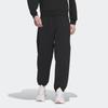 Adidas Pure Color Logo Drawstring Tapered Sport Pants Women Bottoms Black IP7079