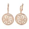 Hollow Embossed Round Large Dangle Earrings for Women Ethnic Daily Vintage Jewelry Statement Accessories