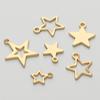 10Pcs Copper Plated Hollow Solid Glossy Pentagram Star Pendant for DIY Jewelry Making Bracelet Earrings Accessories
