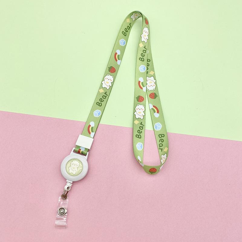 Cute Cartoon Retractable Badge Reels Lovely Animal Floral Fruit ID Card Lanyards Badge Holder Office Accessories School Supplies