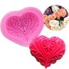Pink 3D Love Roses Heart-shaped Silicone Mold Fondant Cake Mold Baking Die