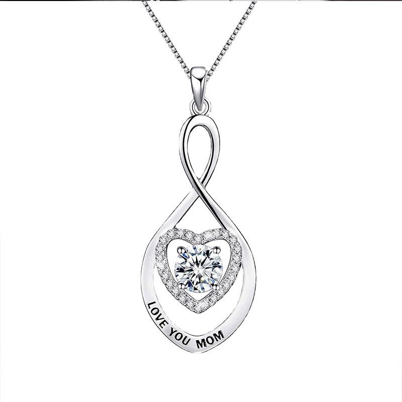 Nehzy 925 Sterling Silver New Woman Fashion Jewelry High Quality Crystal Zircon Heart Pendant Necklace Length 45cm