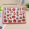 30 Piece Set Christmas Ornament Dolls Gift Box Rustic Wooden Christmas Tree Toppers, No Electricity or Battery Needed