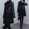 Winter Mid-length Velvet Thickened Suit Collar Reversible Loose PU Leather Jacket for Women