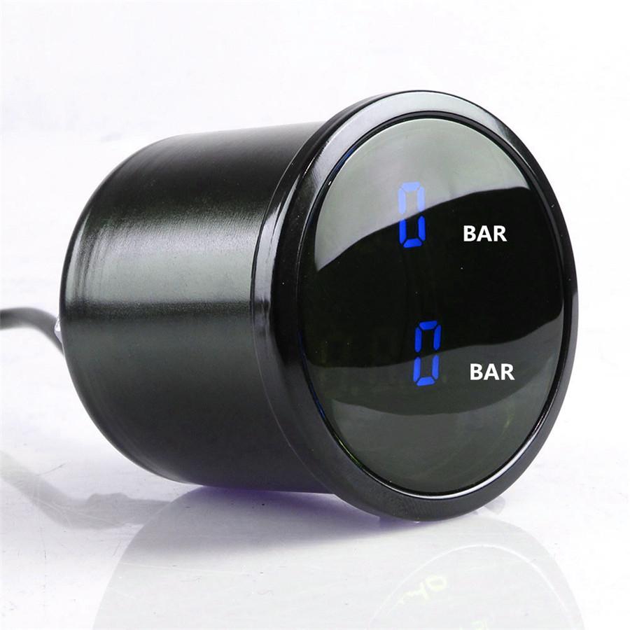 52Mm Dual Air Pressure Gauge Blue Led Suspension Air Ride Gauge+ 1/8Npt Sensors