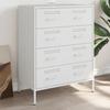 VidaXL Buffet White 68x39x89 Cm Steel, Cabinet, Cupboard, Highboard, Sideboard, Storage Cabinet, Organizer 842987