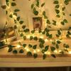 2/5/10M Silk Leaves Fake Creeper Green Leaf Ivy Vine LED String Lights for Home Wedding Hanging Garland Artificial Plants Decor