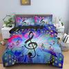 Music Duvet Cover Set 3D Print Music Note White Black Comforter Cover For Boys Girls Teens Polyester Bedding Set King Queen Size