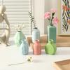 Ins Colorful Mini Vase Ceramic Flower Vases Nordic Hydroponic Flower Pot Home Office Desktop Decoration Vaso Decorativo