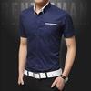 Men's Summer Big Size Business Shirt Turn-down Collar Short Sleeves