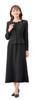 Black Formal Mourning Clothes Open Front Ensemble Formal Clothes Washable Long Length Dress [Margaret Gold] Women's M471-13