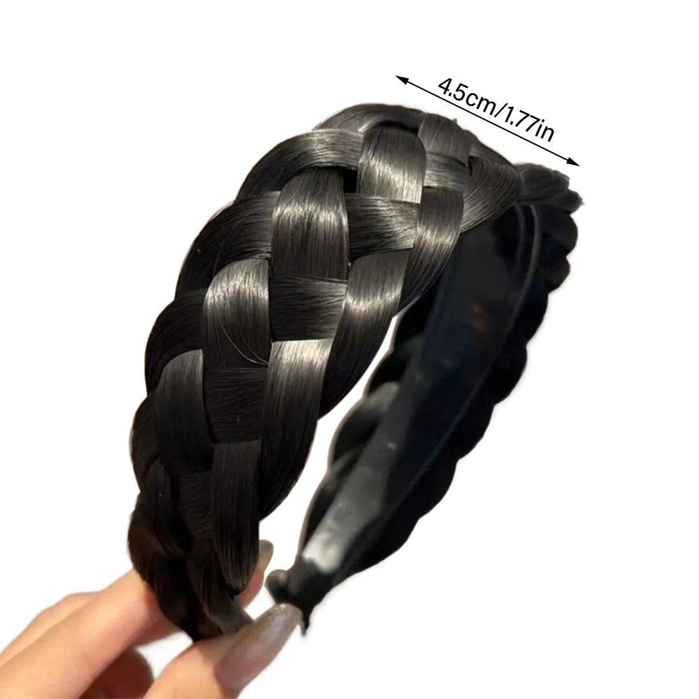 Hot Thickened Wide Braid Wig Braid Headband Hair Hoop Wide-Brimmed Hair Hoop Wig Hairband