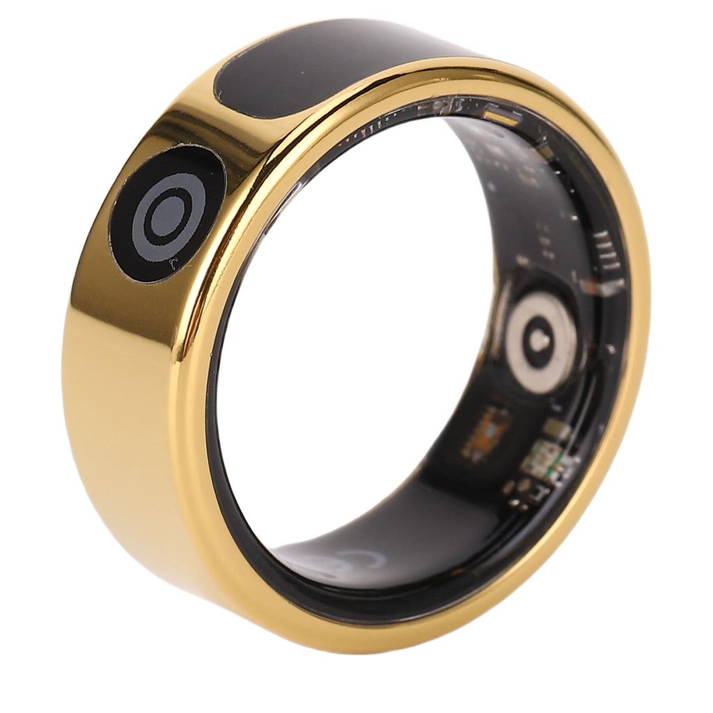 Smart Ring Gold Touch Display Screen Gesture Control IP68 Water Proof Sleep Activity Fitness Tracker Ring Size 8