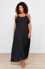 Women's Style Plus Size Black Long Flounce Beach Dress