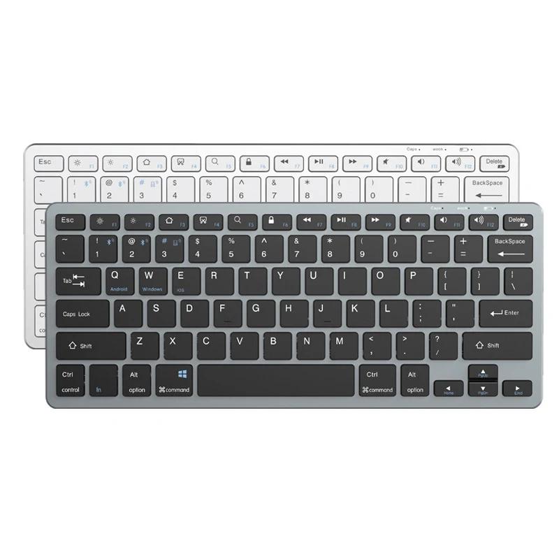 Thin Bluetooth+2.4G Bluetooth Keyboard Set Wireless Rechargeable Keyboard Set for Tablet iPad iPhone Laptop Macbook Russia