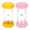 PATIKIL 2-Minute Hourglasses, Set of 2, Hexagonal Small Hourglasses with Resin Covers, Countdown Hourglass for Games, Kitchen, Party Favors, DIY Decor