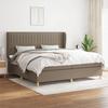3128713 vidaXL Divan Bed with Mattress Taupe 200x200 Cm Fabric