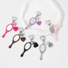 Retro Handle Mirror Element With Heart Keychain Exquisite Patterned Small Mirror Car Pendant Creative Bag Charms Hanging