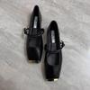 Summer New Temperament Mary Jane Shoes Women's Skirt Inner Single Shoes Metal Square Head High-end Ladyshoes