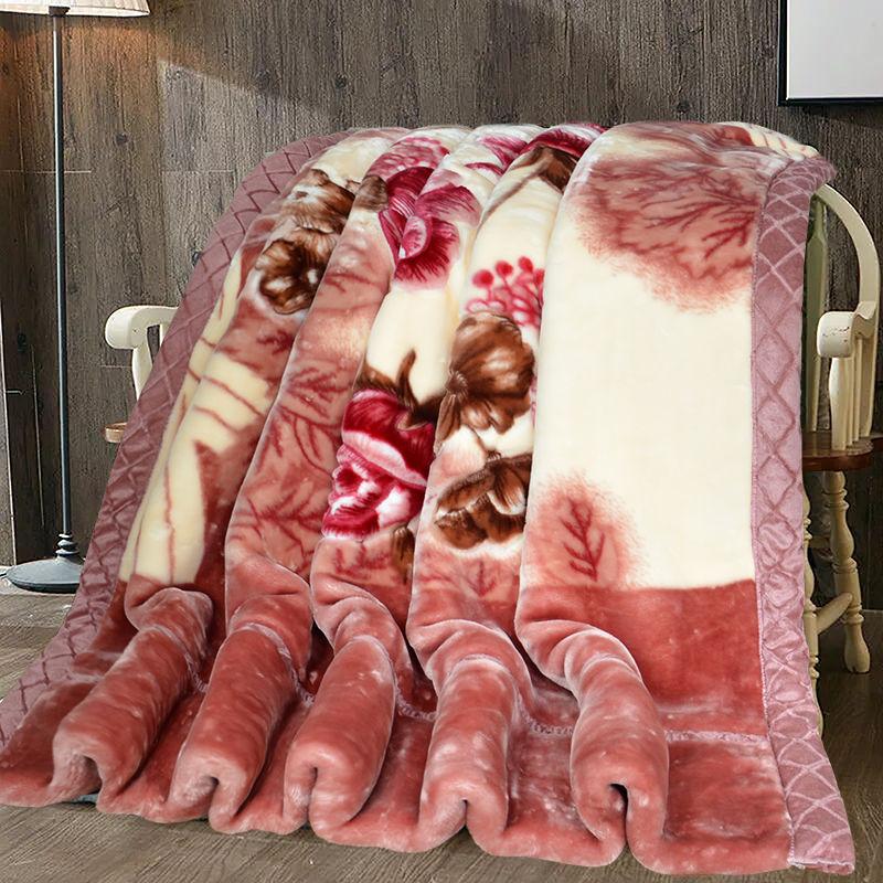 Winter Blanket Bed Soft Coral Flannel Flannel Blanket Faux Fur Mink Solid Color Sofa Cover Bed Cover Plus Velvet Breathable Sheet