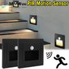 LED Night Lamp Sensor Intelligent Wall Light Recessed Control+PIR Motion Footlight for Staircase Step Ladder Bedroom