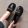 Женская летняя обувь Black Pearl Shoes for Woman 2024 Loafers Normal Leather Casual Low Heeled Cabold со скидкой Wholesale