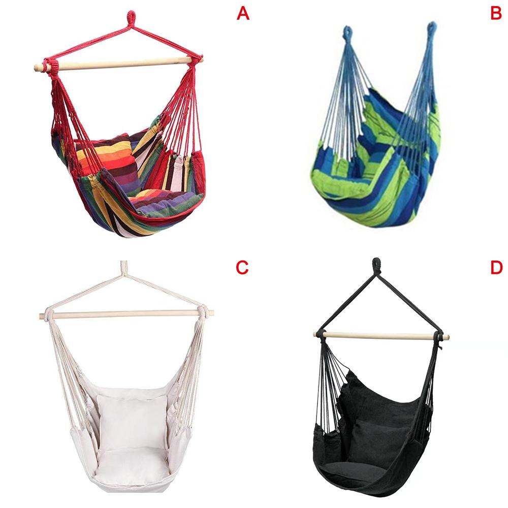 Colorful Outdoor Bedroom 120KG Camping Rope Bed Fabric Garden Hanging Hammock Hammock Swings Hammock Chair Swing Seat