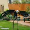 Vivid Kinetic Wind Spinner Garden Sculpture Metal Eagle Wing Flapping Sculpture Outdoor Decor