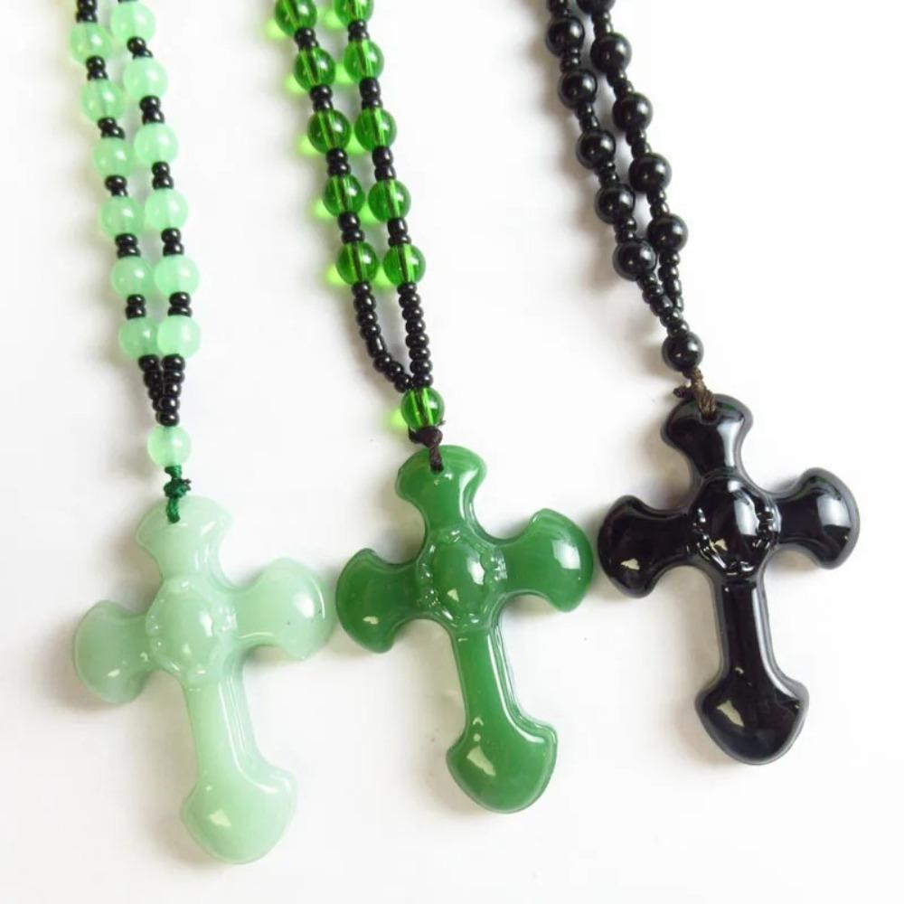 Classic Religious Style Cross Amulet Jewelry Pendant Beaded Necklace New Fashion Pendant  Christian