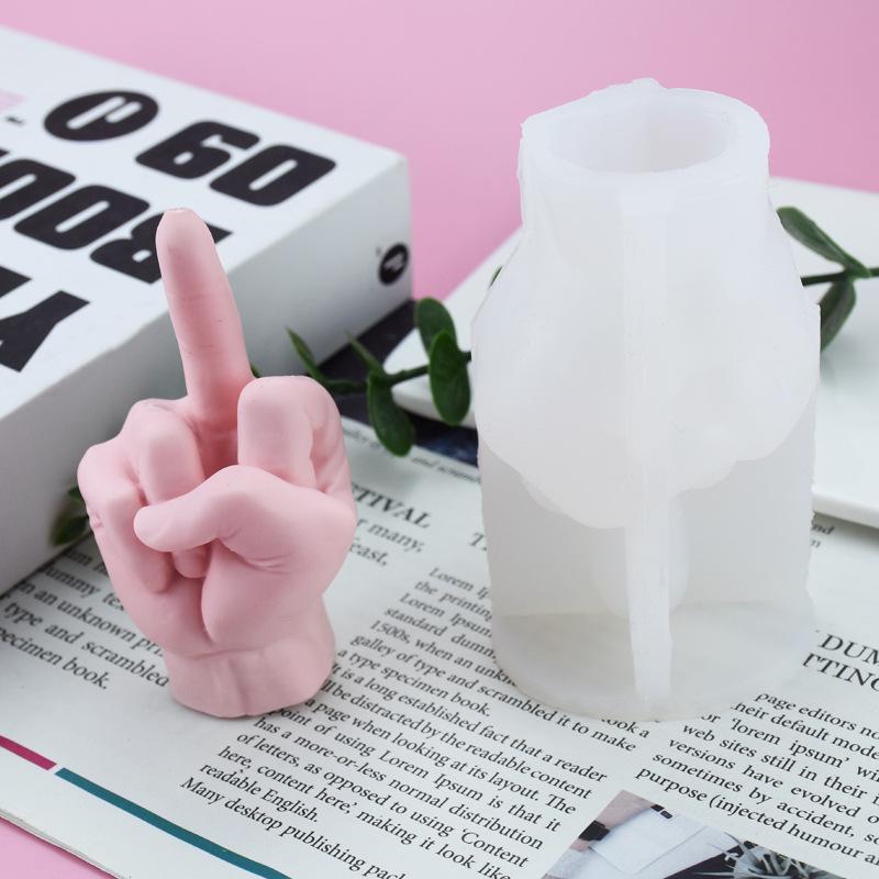 Handmade Silicone Middle Finger Mold for Creative Plaster and Cake Decorations