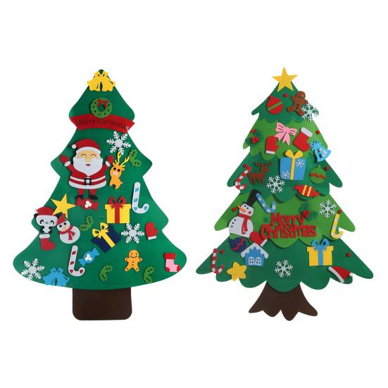 DIY Felt Christmas Tree for Toddlers Wall Hanging Christmas Tree Kit Interactive Kids DIY Crafts for Holiday Party Supplies