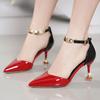 Fashion Women Shoes Woman Pumps Sweet Pointed Toe Buckles Strap Sandals Stiletto Heels Lady Cool Red Party Heel Shoes Plus Size