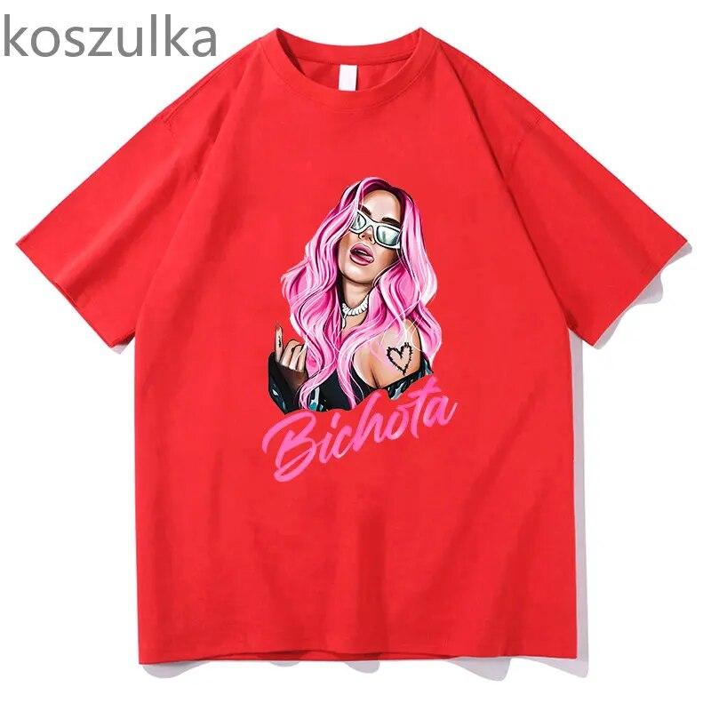 2023 Karol G Bichota T-shirts Music Singer Graphic Rapper Summer Unisex/Women Tshirt Hip Hop Funny Print T Shirts Short Sleeve Tops