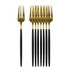 8/16Pcs Black Gold Dinner Fork Tableware Dinnerware Stainless Steel Silverware Gold Kitchen Flatware Black Cutlery