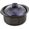 Ginpo Pottery Chrysanthemum Rice Cooker (2-cup Capacity, Lapis Lazuli Finish) "Banko Ware, Double-lidded Earthenware Pot, Rice Cooker, Ginpo Rice Cook