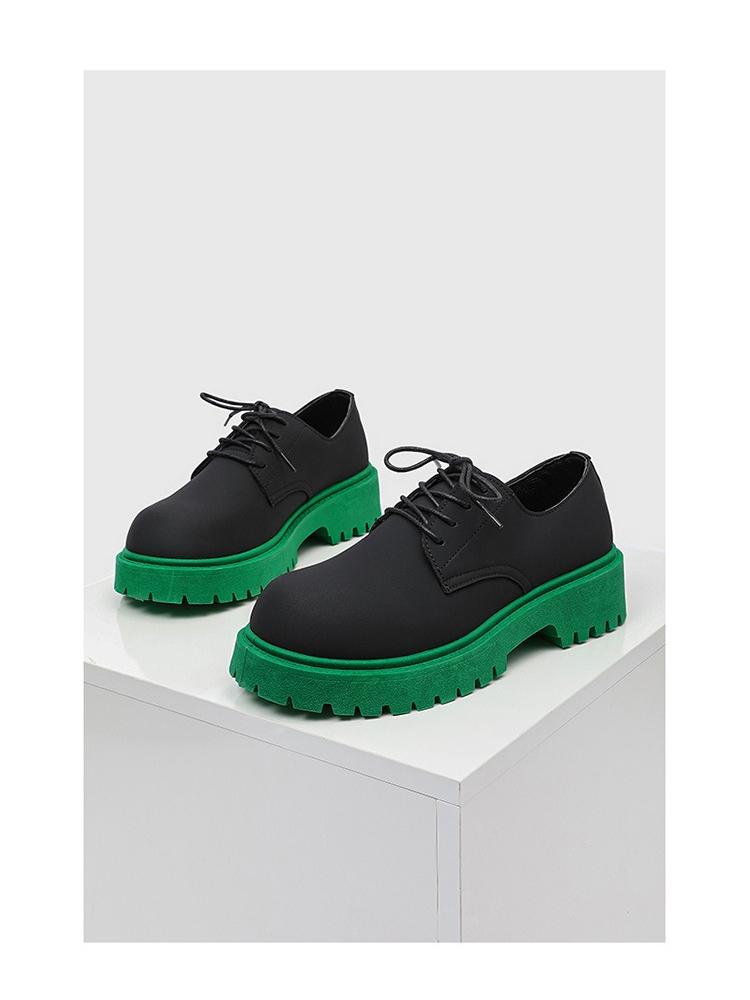 Men's Designer Derby Shoes Platform Sole Two-Tone Color Round Toe Elevator Casual Leather Shoes Ins Fashion Footwear Sneakers