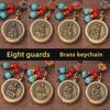 Brass Zodiac Guardian Keychain: Eight Birth-Year Gods for Prosperity